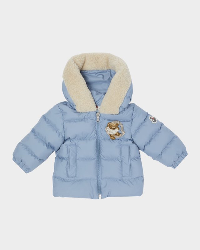 Boy's Kesimur Logo Embroidery Hooded Down Jacket, Size 3M-